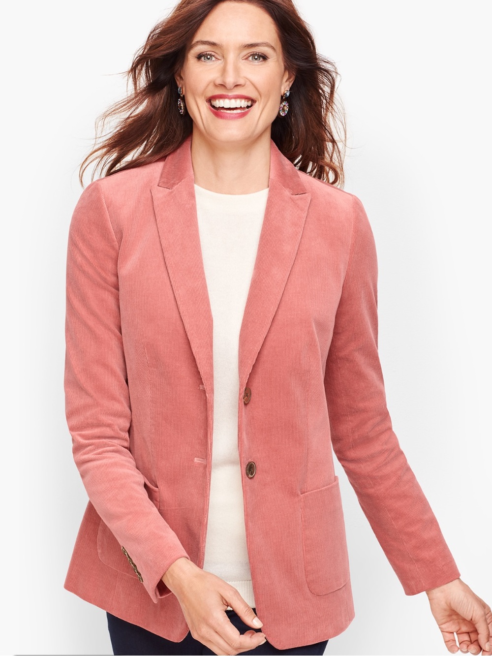 Talbots Dusty Rose Corduroy Blazer Office Siren Blazer Brand New 12 Petite